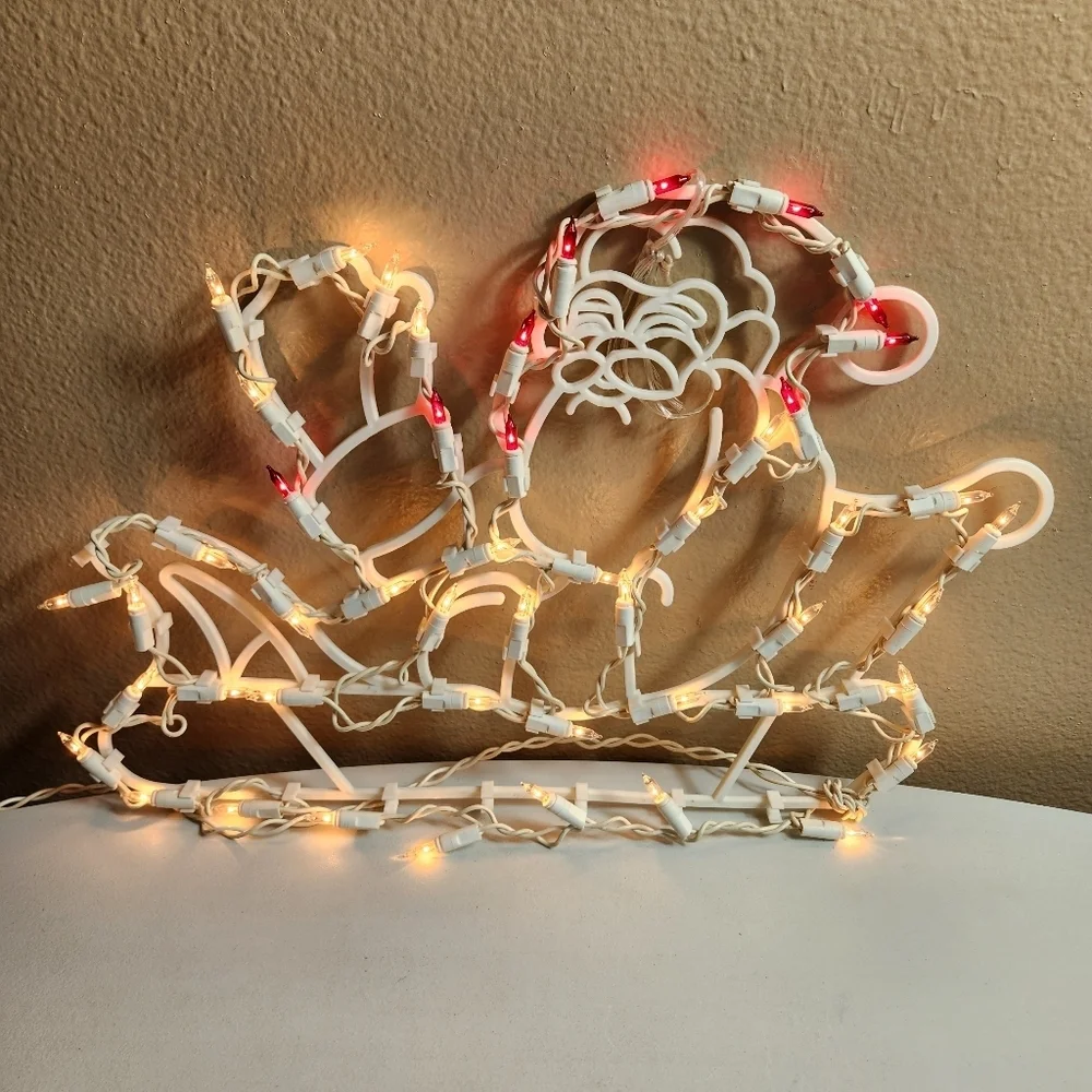Noma VTG Christmas 50 Light Window Display Santa Claus on Sleigh-TESTED/WORKS